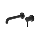 Nero Mecca Wall Basin Mixer Separate Back Plate 160Mm Spout - Matte Black