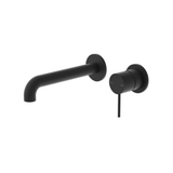 Nero Mecca Wall Basin Mixer Separate Back Plate 160Mm Spout - Matte Black