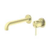 Mecca Wall Basin Nero Mixer Separate Back Plate 185mm Spout - Brushed Gold