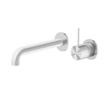 Mecca Wall Basin Nero Mixer Separate Back Plate Handle Up 185mm Spout - Brushed Nickel