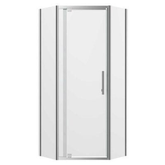 Oceano Louve Angle Pivot Neo Shower Screen Chrome - Front 900 x 1200mm