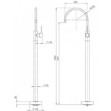 Vivid Slimline Floor Mounted Bath Phoenix Mixer- Matte Black