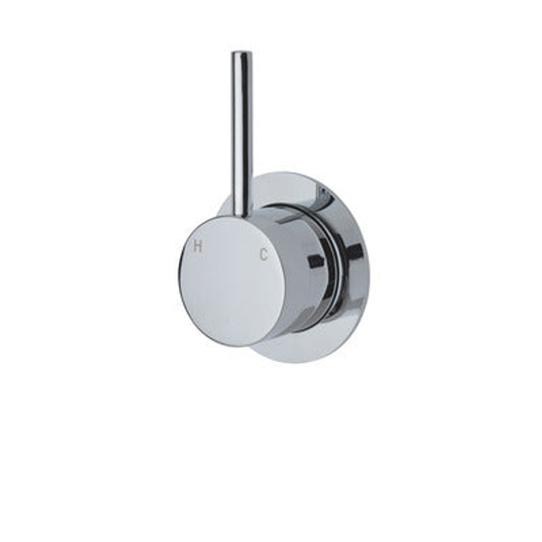 Fienza Kaya Up Wall Mixer With Minimal Round Plate - Chrome