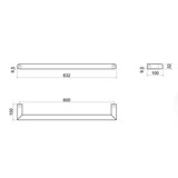 Round Thermorail Single Rail 632X32X100mm 18W - Chrome