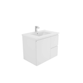 Aspire Unity II 750 Vanity 1 Tap Hole W/Hung C/W Sq Ceramic Top - White