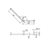 Mecca Care 32mm Ambulant 45 Degree Bent Tube Nero Grab Rail 450X650mm - Brushed Gold