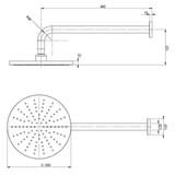 Vivid Phoenix Shower Arm 400Mm & 230Mm Round Rose - Chrome