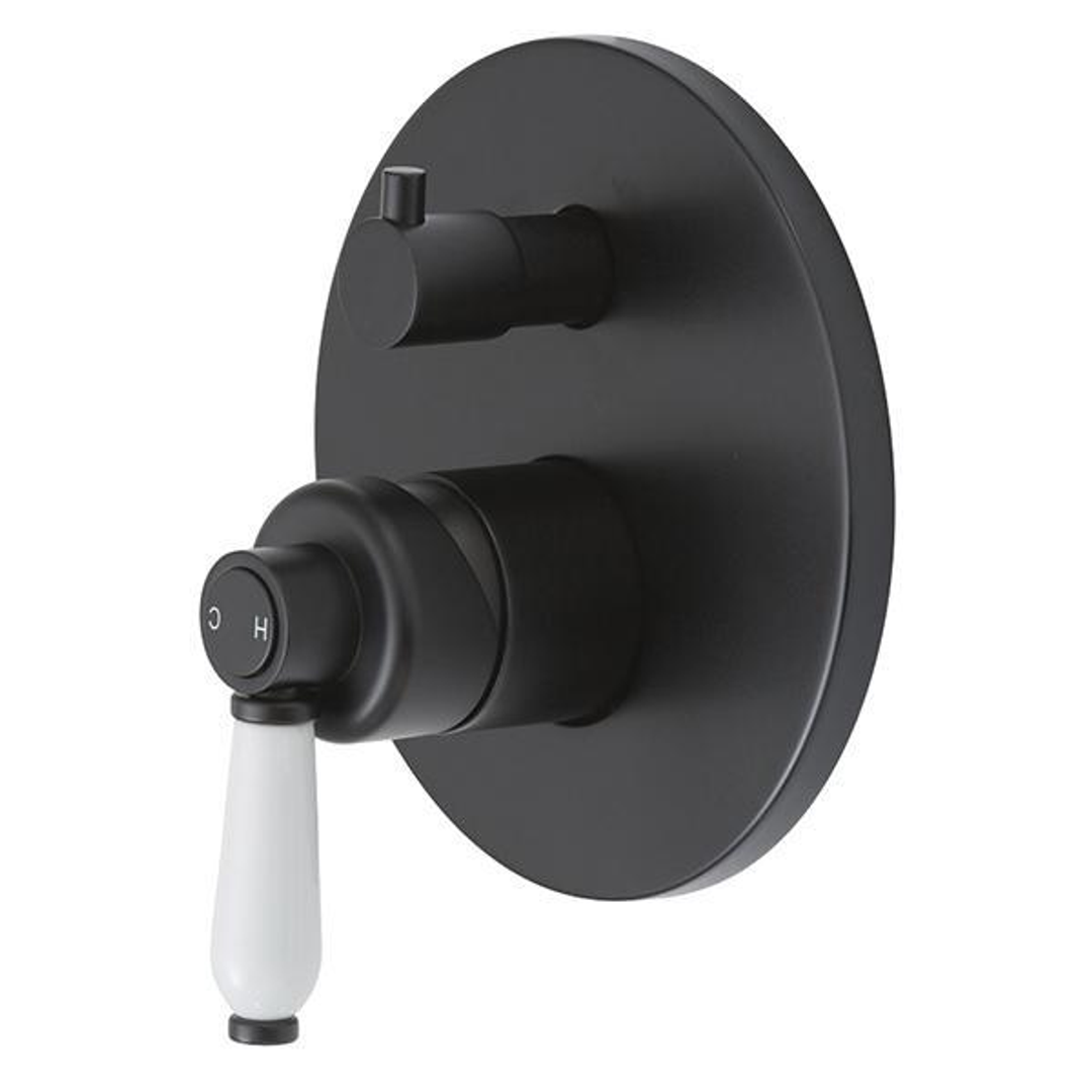 Eleanor Wall Fienza Mixer Diverter - Matt Black/Ceramic