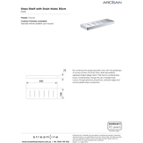 Arcisan Eneo Streamline Shelf With Drain Holes 30cm - Chrome