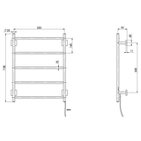 Heated Towel Phoenix Radii Ladder 550mm Square Plate - Matte Black