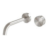 Axia Wall Basin/Bath Curved Outlet Phoenix Mixer Set 180mm - Brushed Nickel