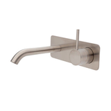 Kaya Up Basin/Bath Wall Fienza Mixer Set 160mm Outlet Set Rectangular Plate - Brushed Nickel/Brushed Nickel