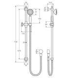 Lillian Fienza Shower On Rail - Chrome