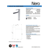 Dolce Tall Basin Nero Mixer Shower - Chrome