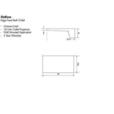 Aspire Matisse Edge Fixed Wall Outlet 180mm - Chrome