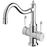 Nostalgia Twin Handle Sink Phoenix Mixer 220mm Shepherds Crook - Chrome/White