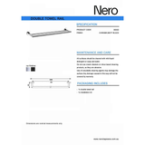 Nero Dolce 700Mm Double Towel Rail - Chrome