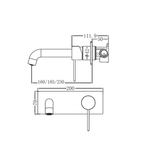 Mecca Wall Basin Nero Mixer 230mm Spout - Matt Black