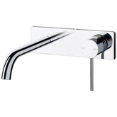 Vivid Slimline Wall Phoenix Basin Set Curved 180mm - Chrome