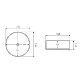 Reba Above Counter Basin 360 X 360 X 120mm Fienza - Matte White