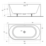 Urban Slider Oceano Shower Front Panel 1200 x 2000 - No Bracket
