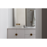 Phoenix Radii Single Towel Rail 800Mm Round Plate - Brushed Gold