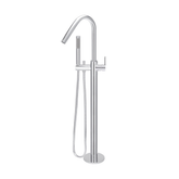 Meir Round Paddle Freestanding Bath Spout And Hand Shower - Polished Chrome