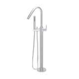 Meir Round Paddle Freestanding Bath Spout And Hand Shower - Polished Chrome