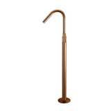 Meir Round Paddle Freestanding Bath Spout And Hand Shower - Lustre Bronze
