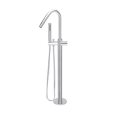 Meir Round Pinless Freestanding Bath Spout And Hand Shower - Polished Chrome