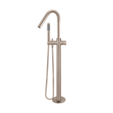Meir Round Pinless Freestanding Bath Spout And Hand Shower - Champagne