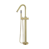 Meir Round Pinless Freestanding Bath Spout And Hand Shower - Tiger Bronze