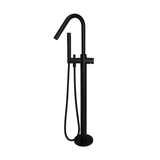 Meir Round Pinless Freestanding Bath Spout And Hand Shower - Matte Black