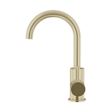 Meir Round Gooseneck Basin Mixer With Cold Start - Tiger Bronze