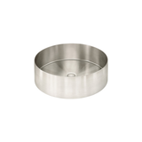 Meir Steel Round Bathroom Basin 380 X 110 - Brushed Nickel