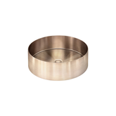 Meir Steel Round Bathroom Basin 380 X 110 Pvd - Champagne