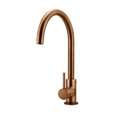 Meir Round Gooseneck Kitchen Mixer Tap - Lustre Bronze