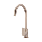 Meir Round Paddle Gooseneck Kitchen Mixer Tap - Champagne