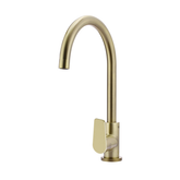 Meir Round Paddle Gooseneck Kitchen Mixer Tap - Tiger Bronze