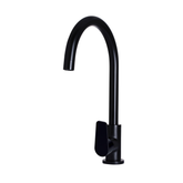 Meir Round Paddle Gooseneck Kitchen Mixer Tap - Matte Black