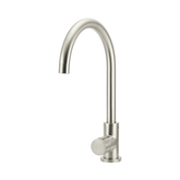 Meir Round Pinless Gooseneck Kitchen Mixer Tap - Brushed Nickel