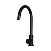 Meir Round Pinless Gooseneck Kitchen Mixer Tap - Matte Black