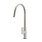 Meir Round Paddle Piccola Pull Out Kitchen Mixer Tap - Brushed Nickel