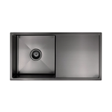 Meir Kitchen Sink Single Bowl & Drainboard 840 X 440 Gun Metal