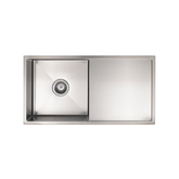 Meir Kitchen Sink Single Bowl & Drainboard 840 X 440 - Brushed Nickel