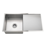Meir Kitchen Sink Single Bowl & Drainboard 840 X 440 - Brushed Nickel