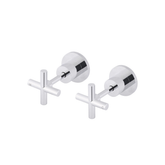 Meir Cross Handle Jumper Valve Wall Top Assemblies - Polished Chrome