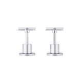 Meir Cross Handle Jumper Valve Wall Top Assemblies - Polished Chrome