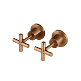 Meir Cross Handle Jumper Valve Wall Top Assemblies - Lustre Bronze