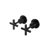 Meir Cross Handle Jumper Valve Wall Top Assemblies - Matte Black